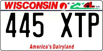 WI license plate 445XTP