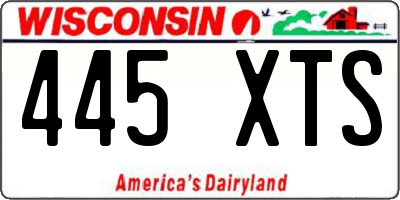 WI license plate 445XTS
