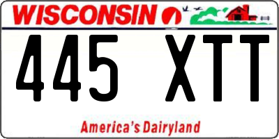 WI license plate 445XTT