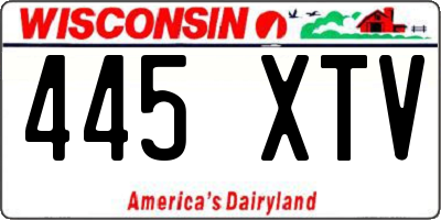 WI license plate 445XTV