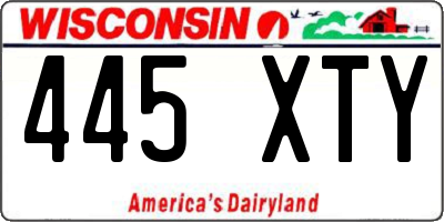 WI license plate 445XTY
