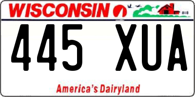 WI license plate 445XUA