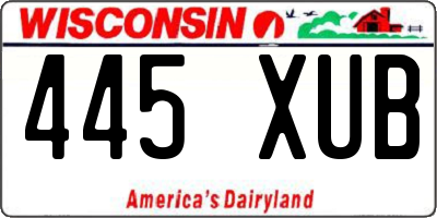 WI license plate 445XUB