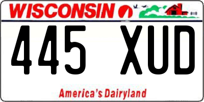 WI license plate 445XUD