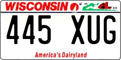 WI license plate 445XUG