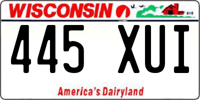 WI license plate 445XUI