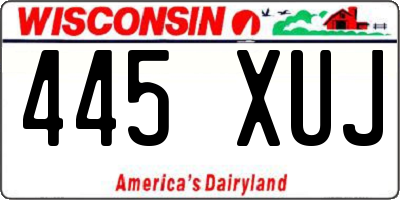 WI license plate 445XUJ