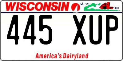 WI license plate 445XUP