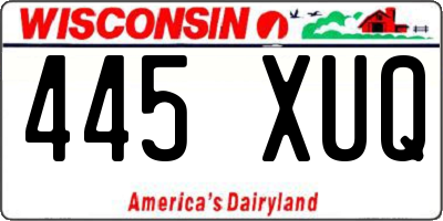 WI license plate 445XUQ