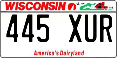 WI license plate 445XUR