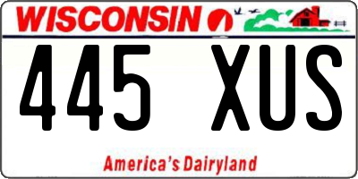 WI license plate 445XUS