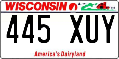 WI license plate 445XUY