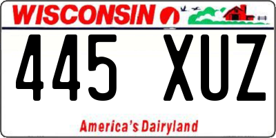 WI license plate 445XUZ