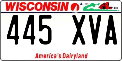WI license plate 445XVA