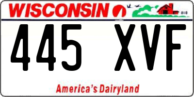 WI license plate 445XVF