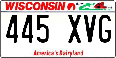 WI license plate 445XVG