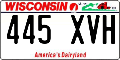 WI license plate 445XVH