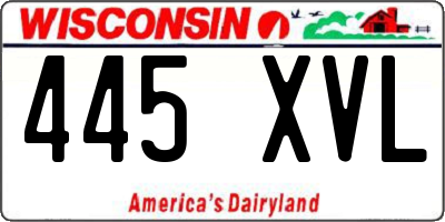 WI license plate 445XVL