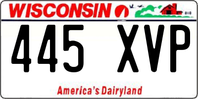 WI license plate 445XVP