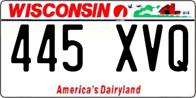 WI license plate 445XVQ