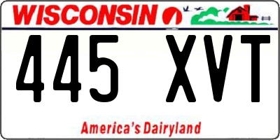 WI license plate 445XVT