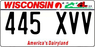 WI license plate 445XVV