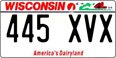 WI license plate 445XVX