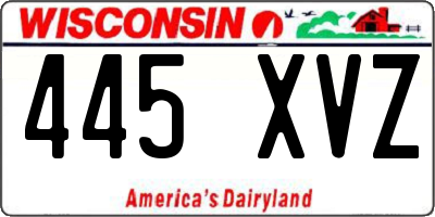 WI license plate 445XVZ