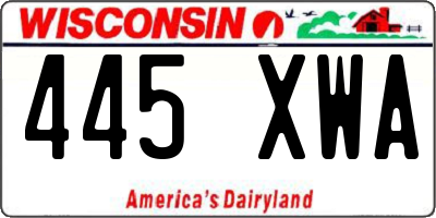 WI license plate 445XWA