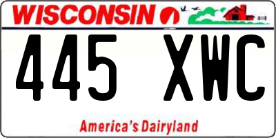 WI license plate 445XWC