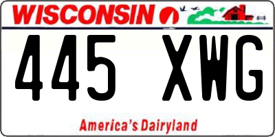 WI license plate 445XWG