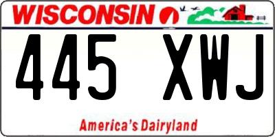 WI license plate 445XWJ