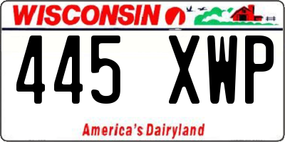 WI license plate 445XWP