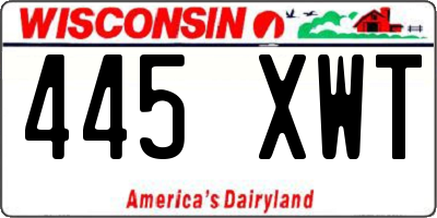WI license plate 445XWT