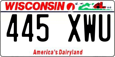 WI license plate 445XWU