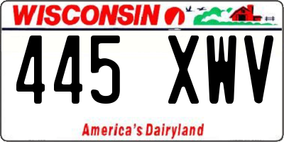 WI license plate 445XWV