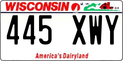 WI license plate 445XWY
