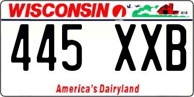 WI license plate 445XXB