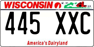 WI license plate 445XXC