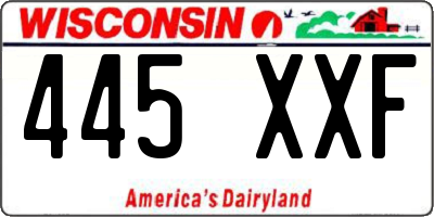 WI license plate 445XXF
