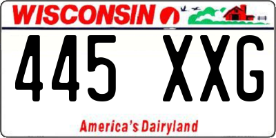 WI license plate 445XXG