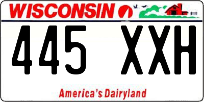 WI license plate 445XXH