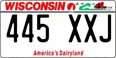 WI license plate 445XXJ