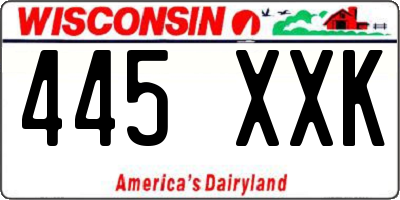 WI license plate 445XXK