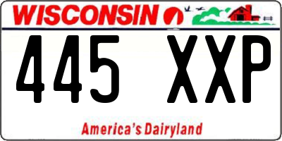 WI license plate 445XXP