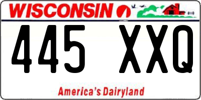 WI license plate 445XXQ