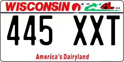 WI license plate 445XXT
