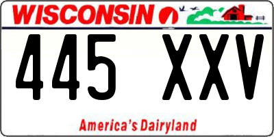 WI license plate 445XXV