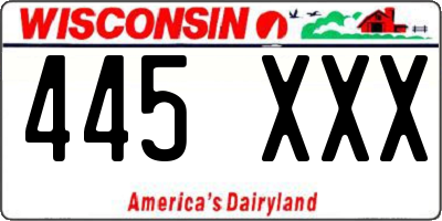 WI license plate 445XXX
