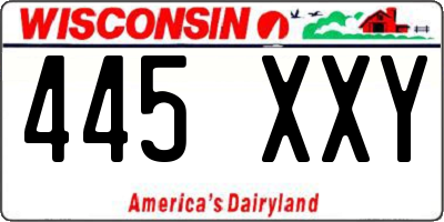 WI license plate 445XXY